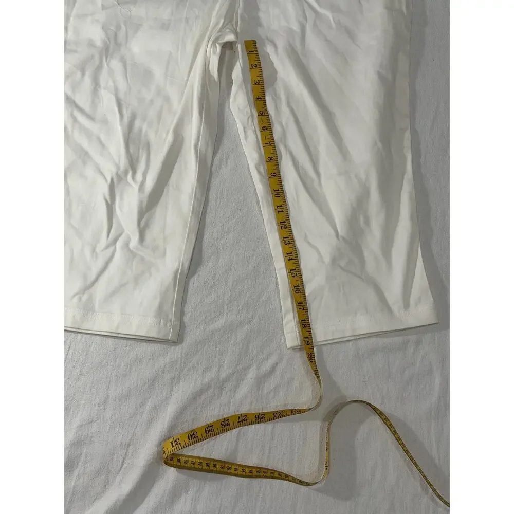 St. John's Bay White Capri Pants Twill Straight Leg Stretch Women Tall NEW - Picture 3 of 7